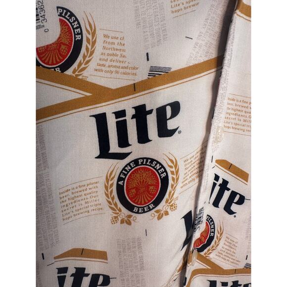 Miller Lite Beer Hawaiian Shirt Men’s L Button Up Short Sleeve Lager Logo NWOT - Picture 9 of 10